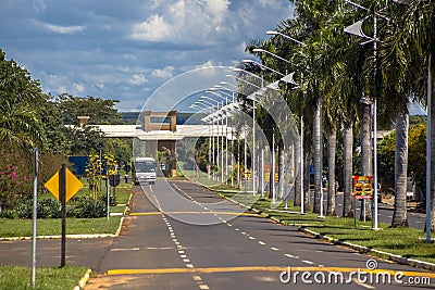 Tourist portal at the entrance to the municipality of Guaraci Editorial Stock Photo