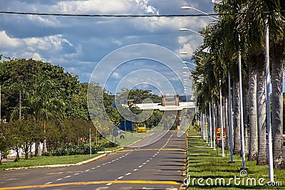 Tourist portal at the entrance to the municipality of Guaraci Editorial Stock Photo