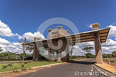 Tourist portal at the entrance to the municipality of Guaraci Editorial Stock Photo