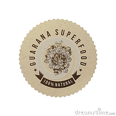 Guarana superfood eco label Vector Illustration