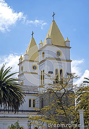 Guaranda Cathedral steeples Stock Photo