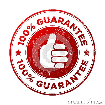 100 guarantee stamp red Vector Illustration