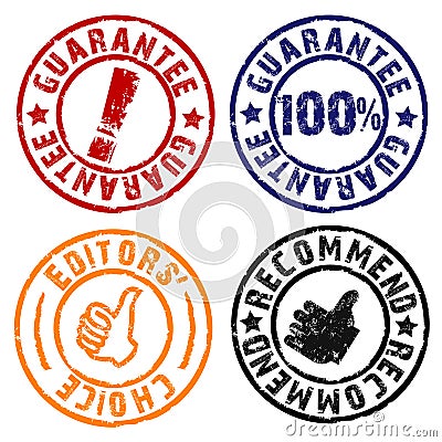 Guarantee rubber stamps Stock Photo