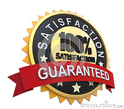 Guaranteed Label with Gold Badge Sign Stock Photo