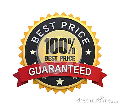 Guaranteed Label with Gold Badge Sign Stock Photo