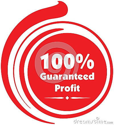 100% guaranteed profit label or badge Vector Illustration