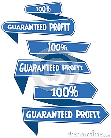 100% guaranteed profit label or badge Vector Illustration