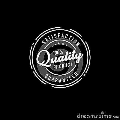 100% guaranteed quality product stamp logo design template Stock Photo