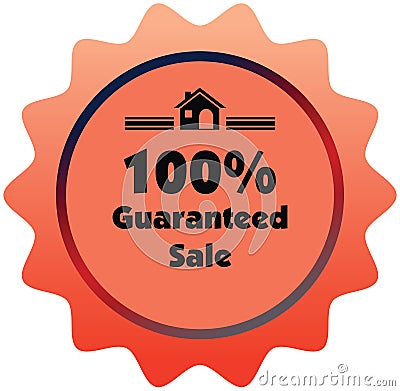 100% guaranteed sale label or badge. Vector Illustration