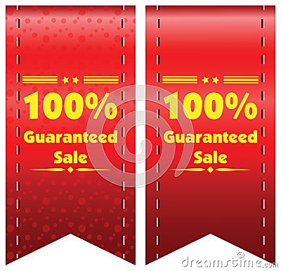 100% guaranteed sale label or badge. Vector Illustration