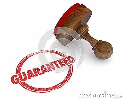Guaranteed Stamp Promise Trust Word Stock Photo