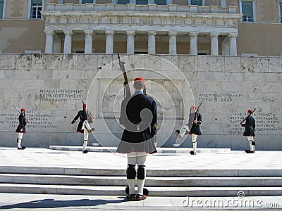 Guard change in Athens Editorial Stock Photo