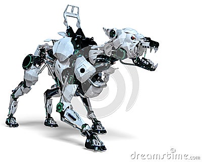 Guard dog robot security system Stock Photo