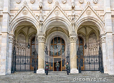 Guard of honor guard change guard at the Parliament of Hungary Editorial Stock Photo