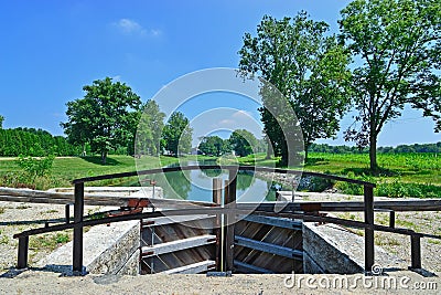 Guard lock on the Erie Canal Stock Photo