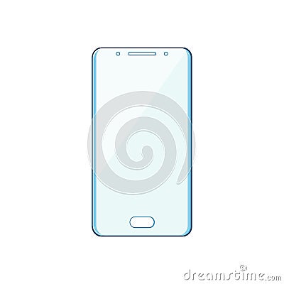 guard phone glass screen cartoon vector illustration Vector Illustration