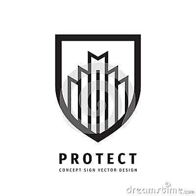 Guard shield business concept logo. Protection security icon sign. Savety protect symbol. Vector Illustration