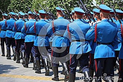 Guard soldiers marching Editorial Stock Photo