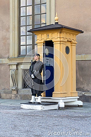 Guard - Stockholm Royal Palace, Sweden Editorial Stock Photo