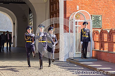 Guard at The Tomb of the Unknown Soldier, Moscow, Russia. Editorial Stock Photo