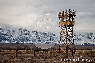 Guard Tower at Manzanar Editorial Stock Photo