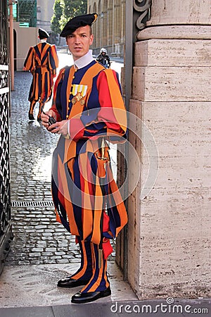 Swiss Guard in Vatican Editorial Stock Photo