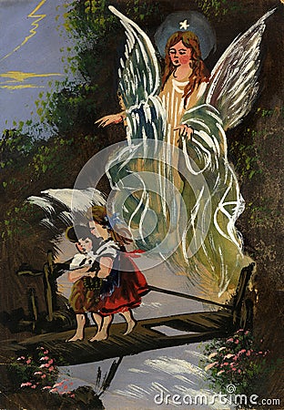 Guardian angel Cartoon Illustration