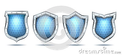 Guardian shields isolated on white Vector Illustration
