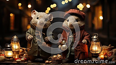 Vintage toy Christmas village, a miniature wonderland. Nostalgic holiday charm and ithe joy of childhood imagination. AI Generated Stock Photo