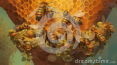 The Guardians of the Honeycomb Stock Photo