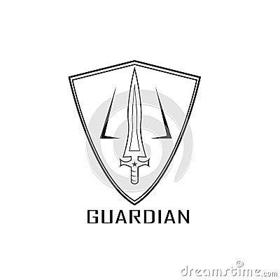 Guardien shield sword Vector Illustration
