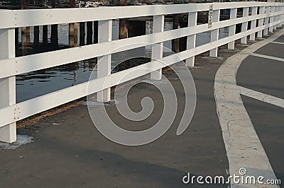 Guardrail at the Bay Stock Photo