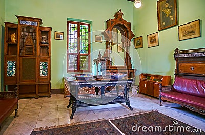 The guardroom of Manial Palace, Cairo, Egypt Editorial Stock Photo