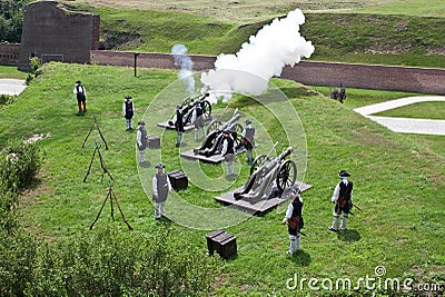 Guards fire cannon Editorial Stock Photo