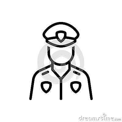 Black line icon for Guards, warden and chaser Vector Illustration