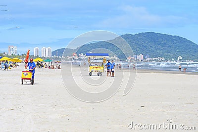 Praia da Enseada, Guaruja SP Brazil Editorial Stock Photo