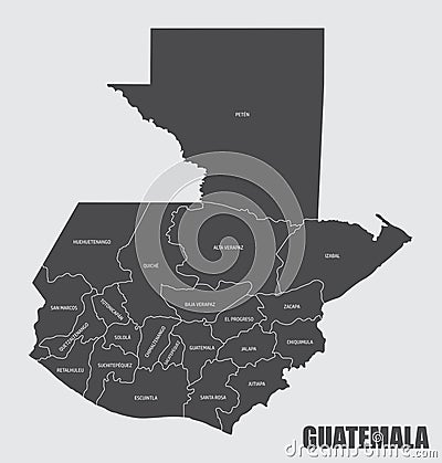 Guatemala departments map Stock Photo