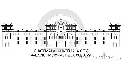Guatemala , Guatemala City, Palacio Nacional De La Cultura travel landmark vector illustration Vector Illustration