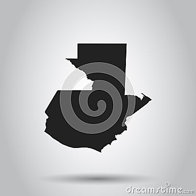 Guatemala vector map. Black icon on white background. Vector Illustration