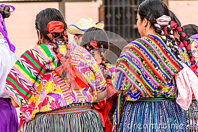 Guatemalan folk dancers in indigenous costume, Guatemala Editorial Stock Photo