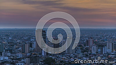 Guayaquil Aerial Cityscape View Sunset Scene Editorial Stock Photo