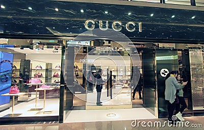 Gucci shop in Hong Kong Editorial Stock Photo