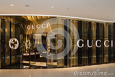 GUCCI store at Central Embassy luxury shopping mall in downtown Editorial Stock Photo