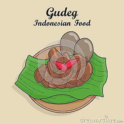 Indonesian food called gudeg illustration vector Vector Illustration
