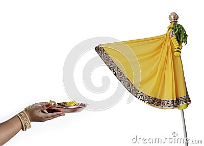 Gudhi Padwa Traditional Festival Gudhi Padwa Is Marathi New Year Festival in india Stock Photo