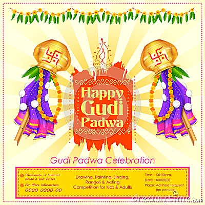 Gudi Padwa celebration of India Vector Illustration