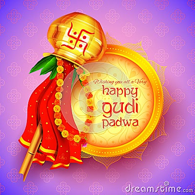 Gudi Padwa celebration of India Vector Illustration