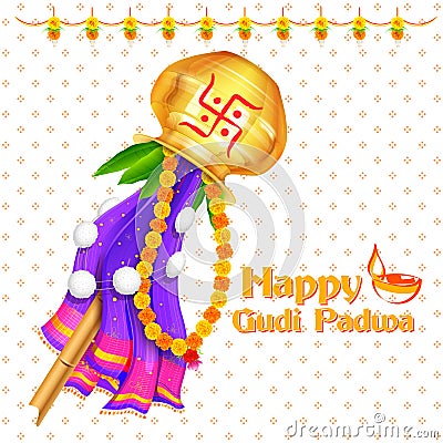 Gudi Padwa celebration of India Vector Illustration