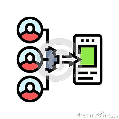 guerrilla testing ux ui design color icon vector illustration Vector Illustration