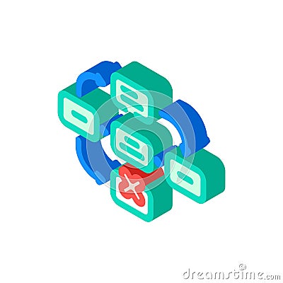 guerrilla testing ux ui design isometric icon vector illustration Vector Illustration